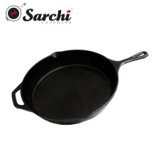 Shallow Classic Gusseisen Skillet mit Ausguss Auslauf